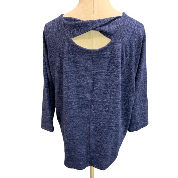 XL T by Talbots Womens Navy Blue Casual Marled Knit Sweater - Picture 3 of 7